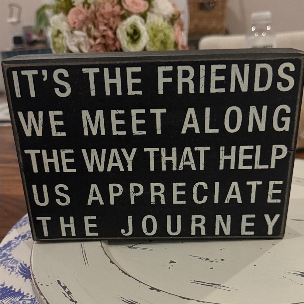 Designs by Kathy  Black and White Friendship Quote Block